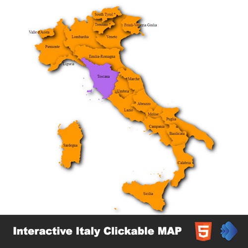 Interactive Italy Clickable Map