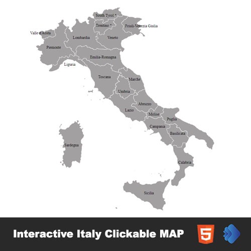 Interactive Italy Clickable Map