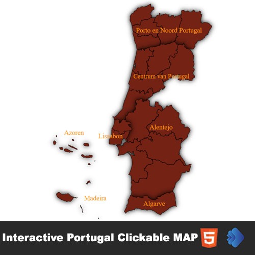The Interactive Portugal Clickable MAP