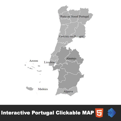 The Interactive Portugal Clickable MAP