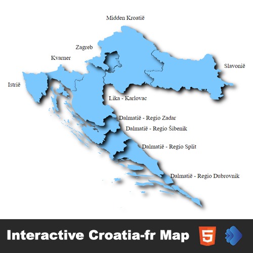The Interactive Croatia-fr Clickable Map