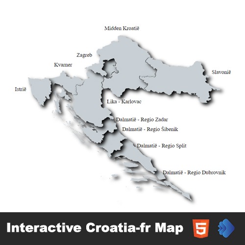 The Interactive Croatia-fr Clickable Map
